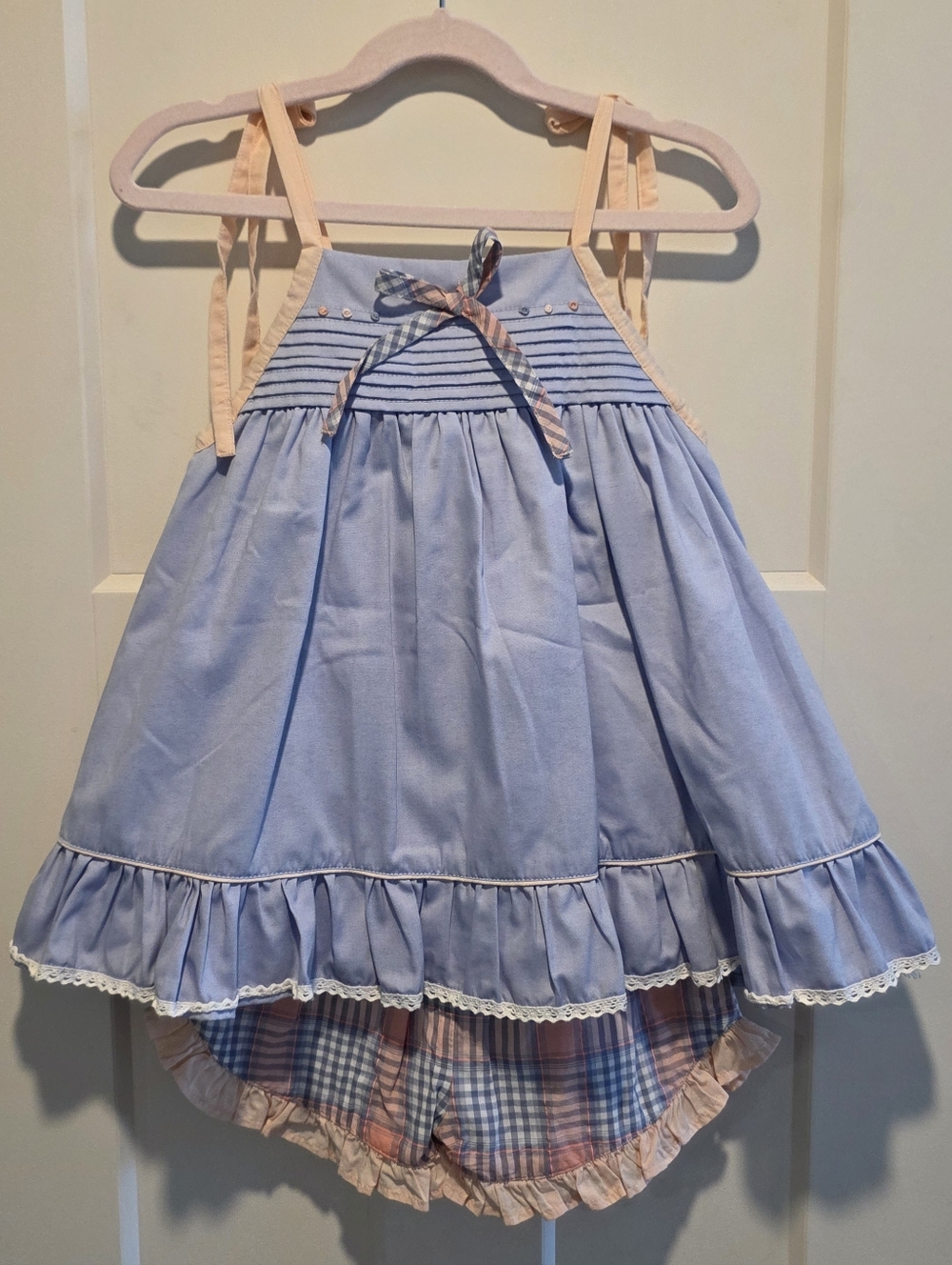 Well Dressed Wolf Girls' Chambray & Peach Lakehouse Tunic Set - Size 4 - NWT